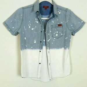 Boys 7 for all mankind bleached button denim Shirt